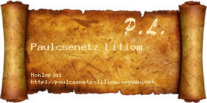 Paulcsenetz Liliom névjegykártya